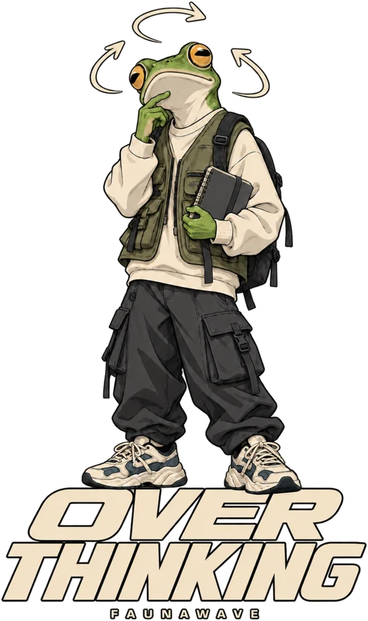 Overthinking Frog original Faunawave artwork