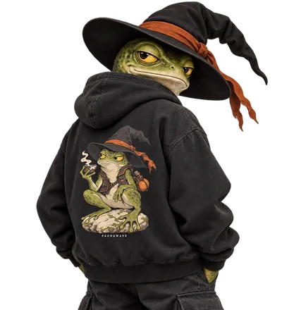 Halloween Frog wearing its Faunawave design