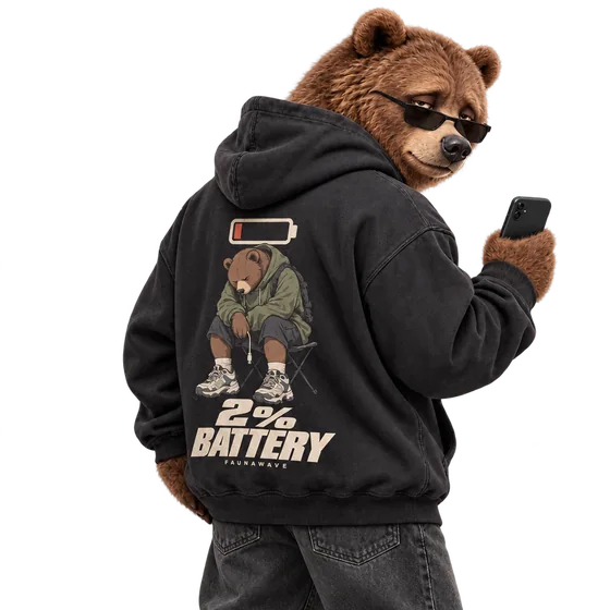 2% Battery Bear Hoodie worn by its Faunawave character