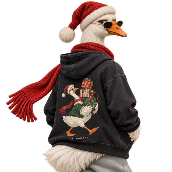 Christmas Goose Hoodie worn by its Faunawave character
