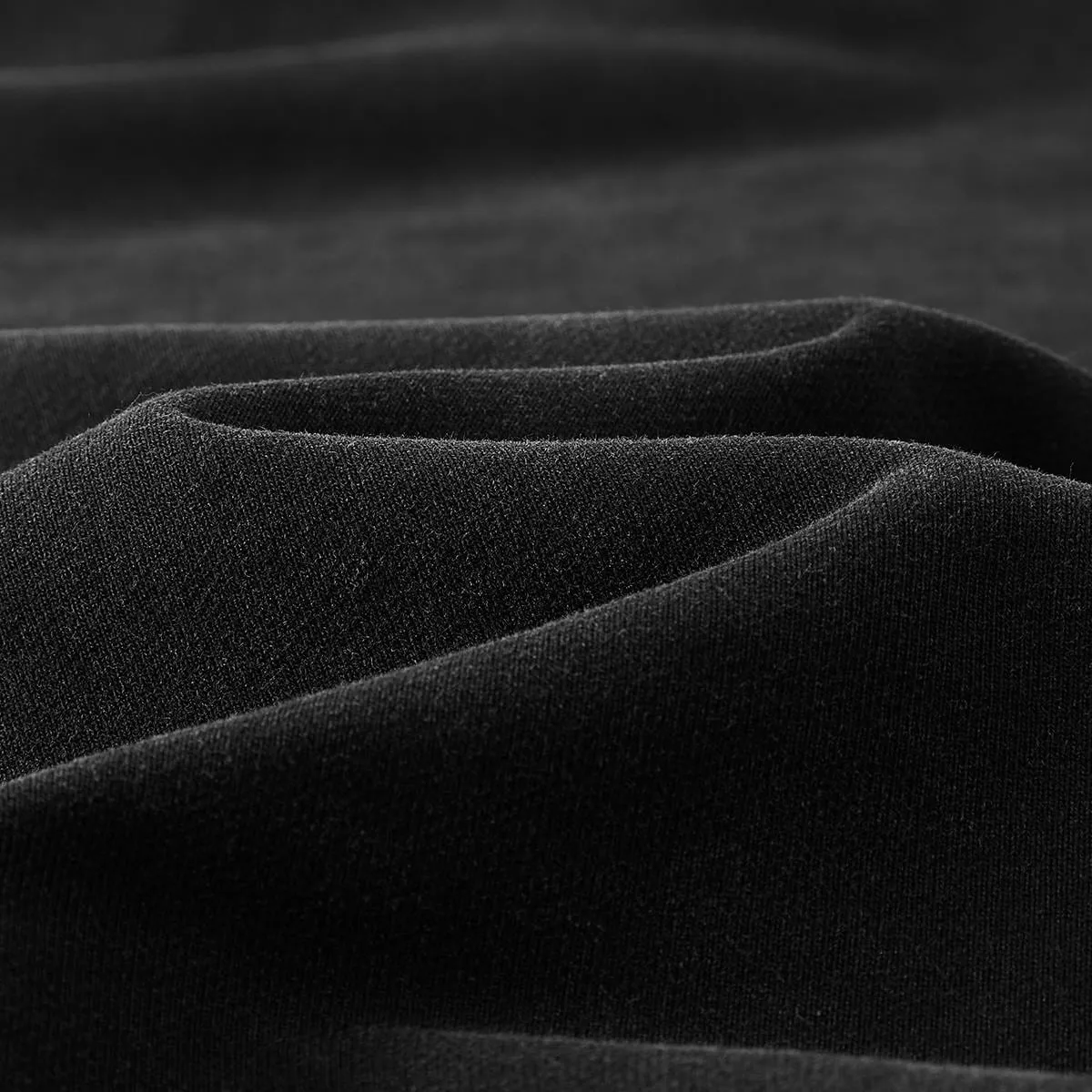 Unprinted black 440 GSM cotton hoodie, fabric and stitching detail (supplier photo)